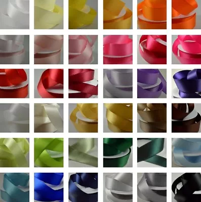 £0.99 • Buy FULL REEL/ROLL DOUBLE SIDED/FACED SATIN RIBBON Highest/Best Quality 25-50m Metre