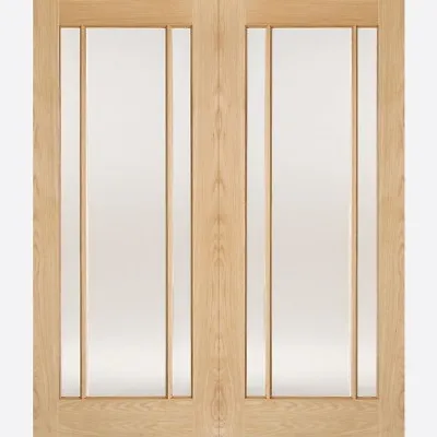 LPD Internal Lincoln Oak Clear Glass Rebated Pair Doors • £179.99