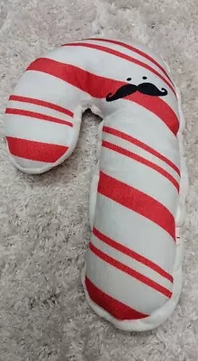 Christmas Candy Cane Mustache Face Plush Stuffed Toy Holiday Fun Cuddle  • $12.95