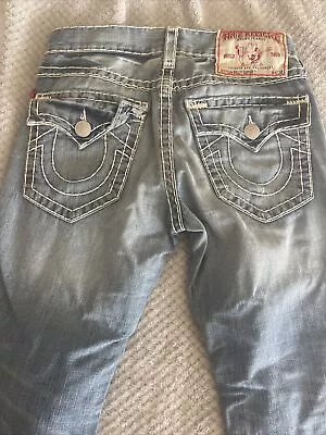 True Religion Billy SuperT Super T Seat 34 Size 33 Mens Blue Jeans Pants Nice • $30