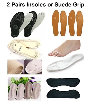 4pc Shoe Insoles Inner Extra Comfort Anti Odour Men Women UK Size 3-11 (2 Pairs) • £2.49