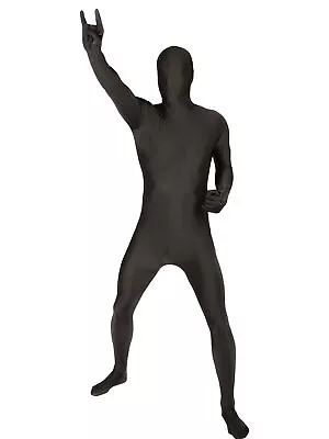 Mens Black Full Body Stretch Jumpsuit Halloween Costume Bodysuit X-Large • $32.99