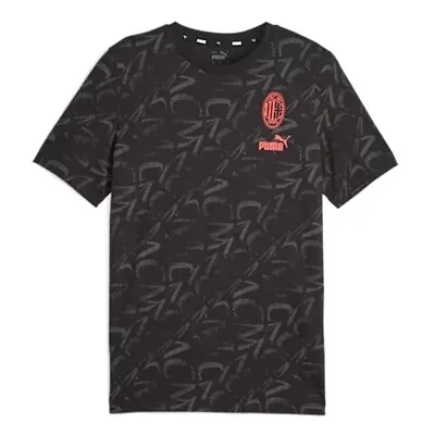 Medium Men's Puma Black AC Milan FtblCore Allover Print T-Shirt • $24.99