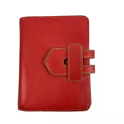 Franklin Covey Wallet Red Full Grain Leather Wallet Passport Travel Organizer • $51.96