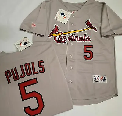 Albert Pujols St. Louis Cardinals Grey Jersey New W Tags Majestic Pick Size • $119.99