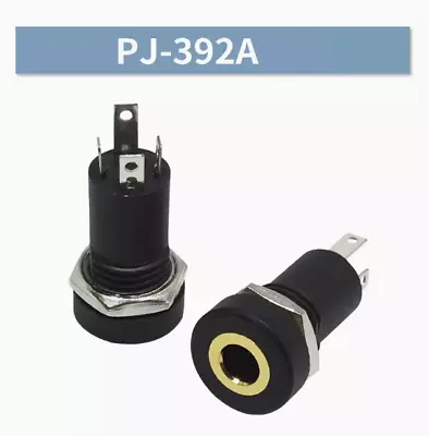 3.5mm Audio Socket Stereo 3/4P Panel Mount With Nuts Headphone Jack Adapter Plug • £2.18