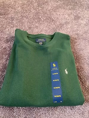 Polo Ralph Lauren Sleepwear Long Sleeve Green Waffle Thermal Mens XL • $10