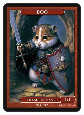 Boo Token Hamster Token  Givememana Tokens Series 2 Magic The Gathering  MTG • $2