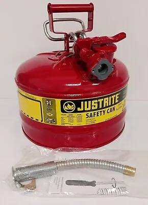 Justrite 7225120 2-1/2 Gallon Gas Can With 5/8  Hose Type II • $92.26