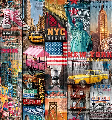 STICKY BACK PLASTIC VINYL 1m X 45cm NEW YORK CITY SELF ADHESIVE DCFIX NYC FILM • £6.23