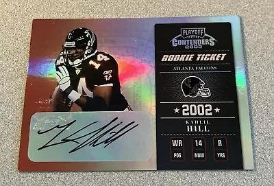 2002 Playoff Contenders Rookie Ticket Auto #147 Kahlil Hill Falcons /850 • $4.99