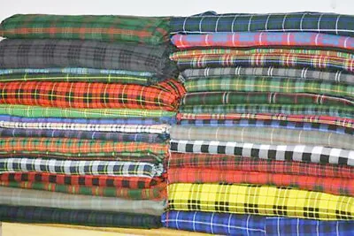 13-16 Oz Acrylic Fabric - Scottish Tartan Plaid Fabric - Running Pieces By Yards • $11.75