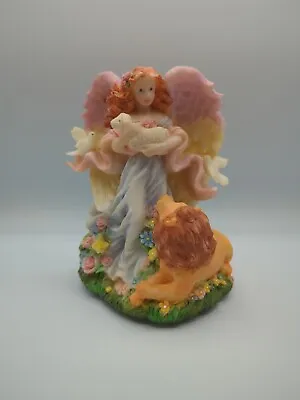 Vintage Angel Dove Lion And Lamb Music Box Plays How Great Thou Art Figurine  • $15.90