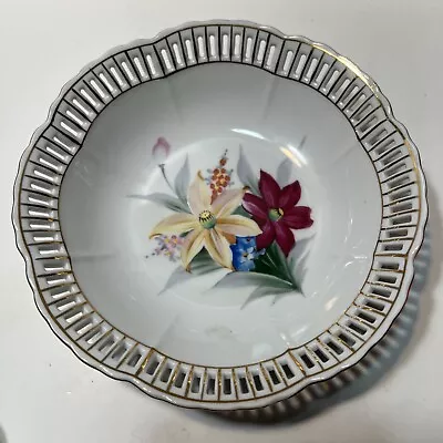 China Bowl With Floral Design Made In Occupied Japan (EXTREMELY NICE) 7.75” • $10