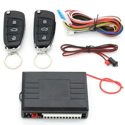 3-button Remote Control Lock Kit Keyless Entry Car Alarm System & 2 Flip Key Fob • $19.55