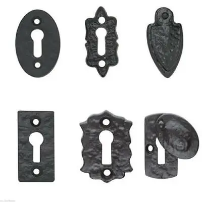£3.05 • Buy Black Antique Cast Iron Keyhole Key Hole Covers Escutcheons