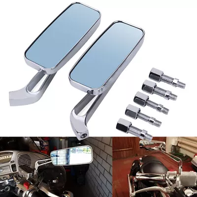 CNC Motorcycle Rearview Side Mirrors 8/10mm For Harley Chopper Bobber Cruiser • $28.50