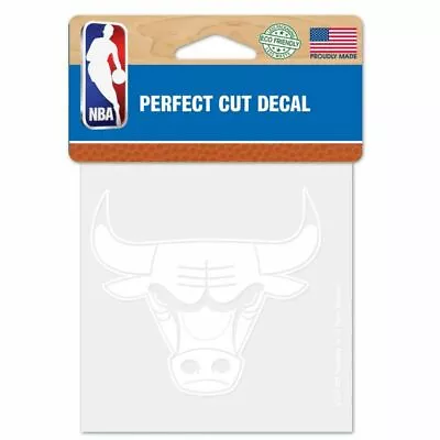 Chicago Bulls White Perfect Cut Decal 4 X4  For Windows Nba Licensed • $9.99