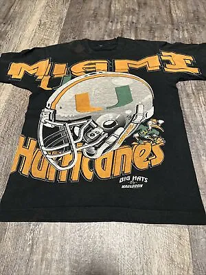 Vintage Miami Hurricanes Big Helmet Tshirt Small • $40