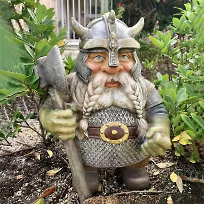 £18.65 • Buy Viking Victor Norse Dwarf Gnome Statue Resin Craft Yard Figurine Ornament Garden