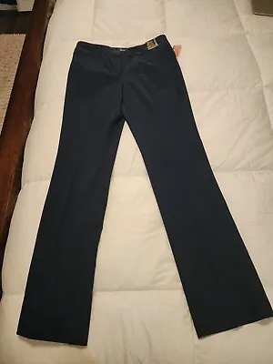 7th Avenue Design Studio Signature Fit Straight Leg Pants Navy Size 8 Tall NWT • $23