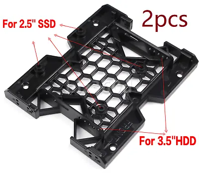 $14.58 • Buy 2x 5.25  To 3.5  2.5  SSD HDD Tray Caddy Case Adapter Cooling Fan Mount Bracket