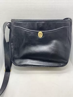 Vintage Mark Cross 1845 Italian Black Leather Should Bag • $129