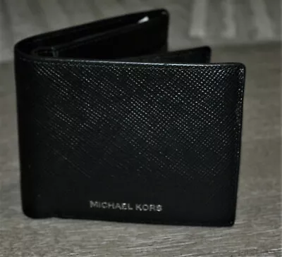 Michael Kors Harrison Crossgrain Leather Billfold Wallet/Passcase/Blk NWT  198 • $69.50