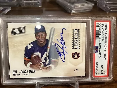 Bo Jackson Autographed College Legends Football Baseball Card PSA 8.  4/5 • $102.50