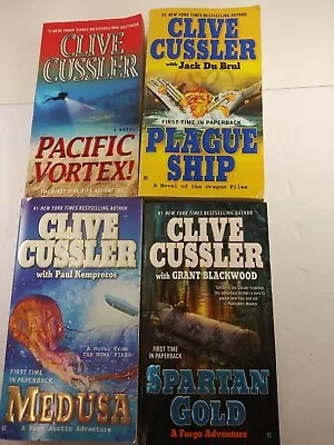 Clive Cussler Lot Of Books Plague Ship Medusa Spartan Gold Pacific Vortex • $5.50