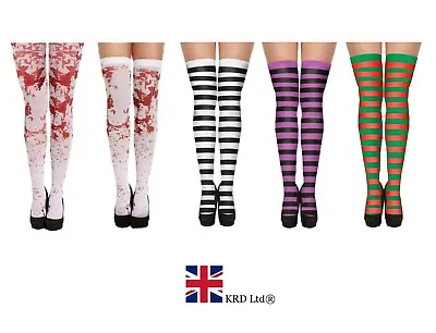 £4.60 • Buy HALLOWEEN HOLD UP STOCKINGS TIGHTS White Blood Stained Zombie Stripey Bloody UK