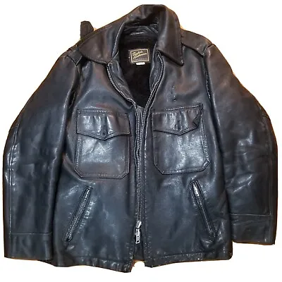 Vintage Taylor’s Leatherwear Leather Police Jacket With Fur Made In USA • $120