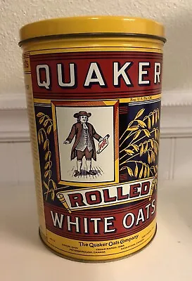 Vintage 1984 Quaker Oats Tin Canister W/Lid Limited Edition. Great Condition • $16.99