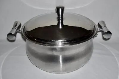 THE CHEF ~ Large Stainless Steel 6 Qt. STOCK POT W/LID & Disk Botton • $39