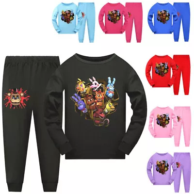 Kids Five Nights At Freddy's FNAF Pyjamas Cotton PJ Set Sleepwear Nightwear Xmas • £15.28