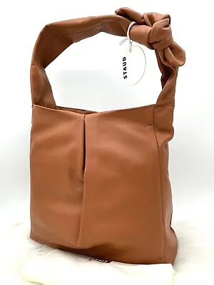 $229.99 • Buy AUTH NWT $395 Staud Women's Island Knotted Smooth Leather Tote Bag In Tan