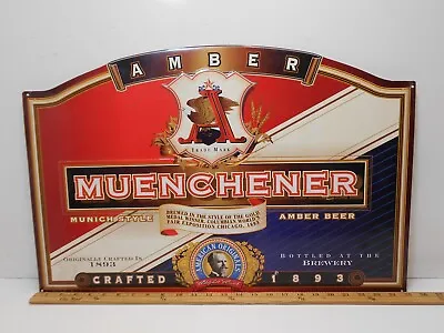 Vintage Metal Sign 1995 Anheuser Busch Signet Graphics Munich Style Muenchener • $49