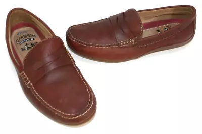 FLORSHEIM Brown Leather Loafers Moccasin Driving Shoes Men's Size 8.5 M • $24.99