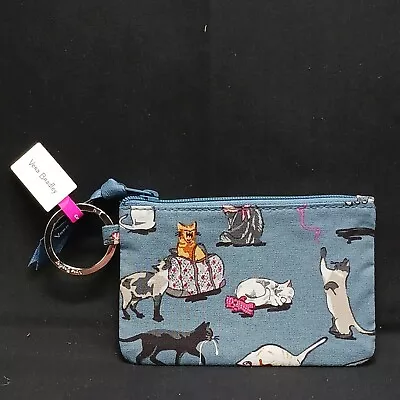 Vera Bradley Cat's Meow Zip Id Coin Purse Card Wallet- Cat Inside Duffel Bag • $21.99