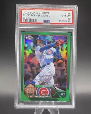 2023 Topps Chrome Christopher Morel RC Green Refractor /99 PSA 10 Gem Mint • $99.99