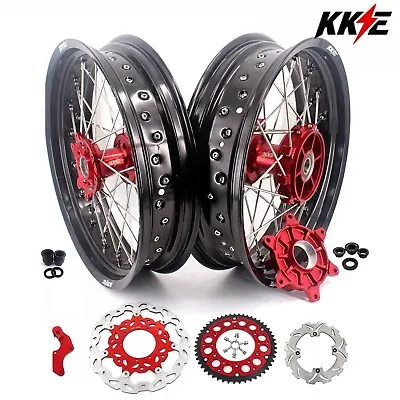 KKE 3.5*17/4.5*17 CUSH Drive Supermoto Wheels For Honda XR650R 2000-2008 Motard • $989