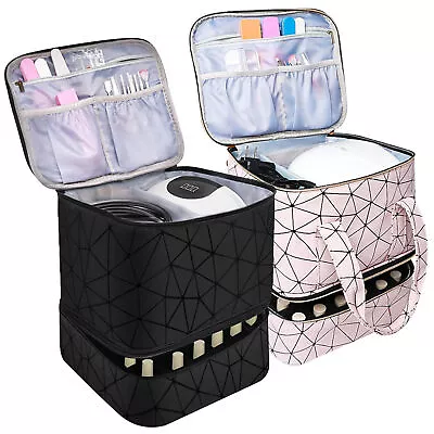 Nail Polish Organizer Case Double Layer Design Nail Polish Holder Carrying Case • $29.87