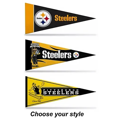 Pittsburgh Steelers NFL Mini Pennant 9X4 Inch Felt Made In USA Banner Flag • $2.99