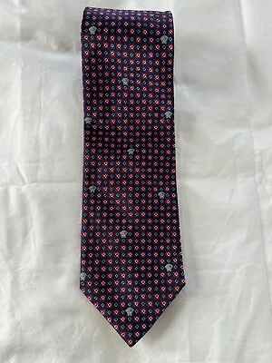 Exc 3 1/2” Blue/red/pewter Versace Medusa/floral Logo Silk Tie 57 Inch Classic • $79.99