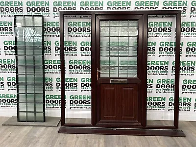 Upvc Front Door Sidelights Pvcu Used External Exterior Rosewood Leaded Bars Pvc • £650