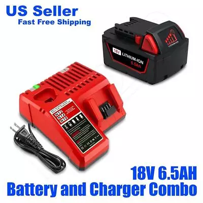 Lizone 6.5AH For Milwaukee 18V 4.0Ah M18 Battery With Charger Kit 48-11-1840 • $79.99