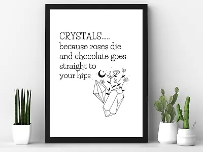  Typography Witch Crystal Quote Funny Wiccan Quote Pagan Print Home Decor  • £6