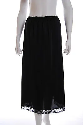 Ladies Half Waist Slip Underskirt Petticoat Black Ivory & White -  UK MADE  New • £7.99