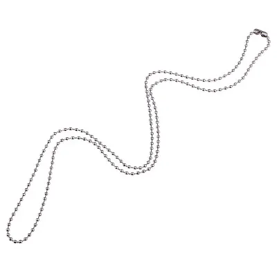   Dog Tags Mens Stainless Steel Ball Bead Chain Necklace Dia 2.4mm • £4.45