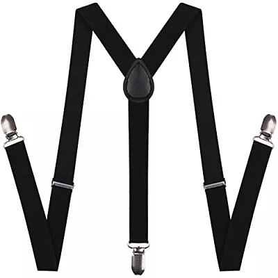  Suspenders For Men And Women Adjustable Suspender Elastic 1 Black Suspenders • $10.11